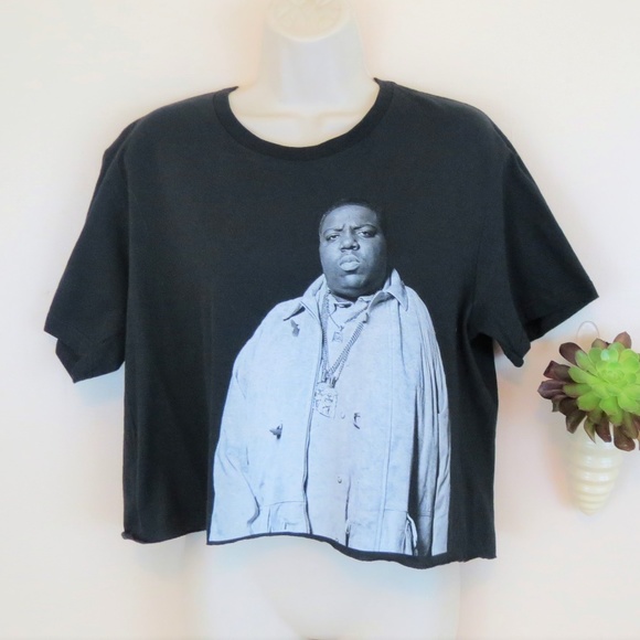 The Notorious B.I.G. Tops - The Notorious B.I.G Biggie Black Crop Top T-Shirt